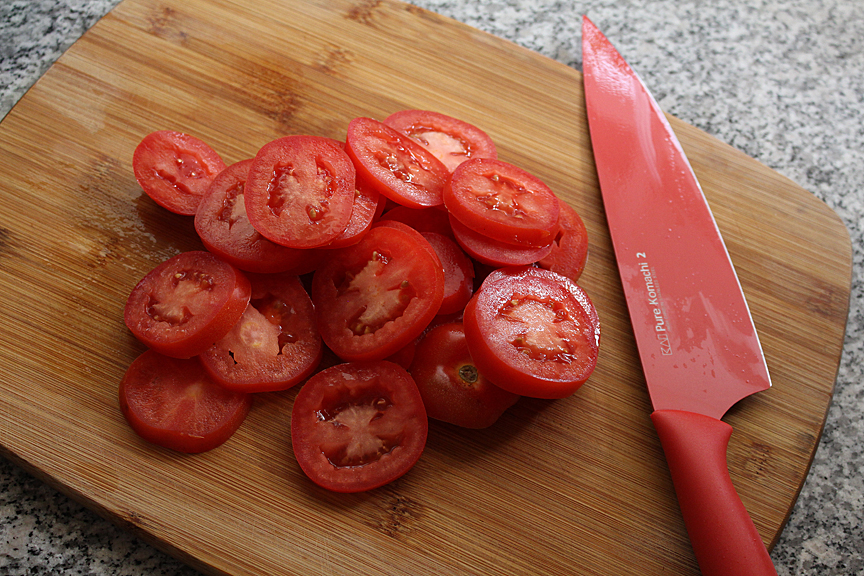 roasted tomato prep sliced tomatoes